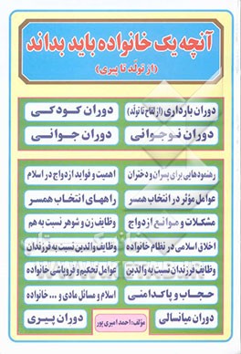 آنچه یک خانواده باید بداند (از تولد تا پیری