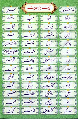 یک ‌هزار حدیث در یک ‌صد موضوع: هر موضوع ده حدیث