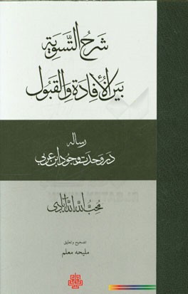 شرح التسویه: بین الافاده و القبول (رساله در وحدت وجود ابن عربی محب‌الله الله‌آبادی)