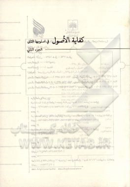 کفایه الاصول فی اسلوبها الثانی