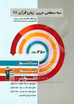 سه سطحی عربی، زبان قرآن (1) پایه دهم تجربی، ریاضی، فنی و حرفه‌ای و کاردانش: نسبتا دشوار، دشوار، دشوارتر